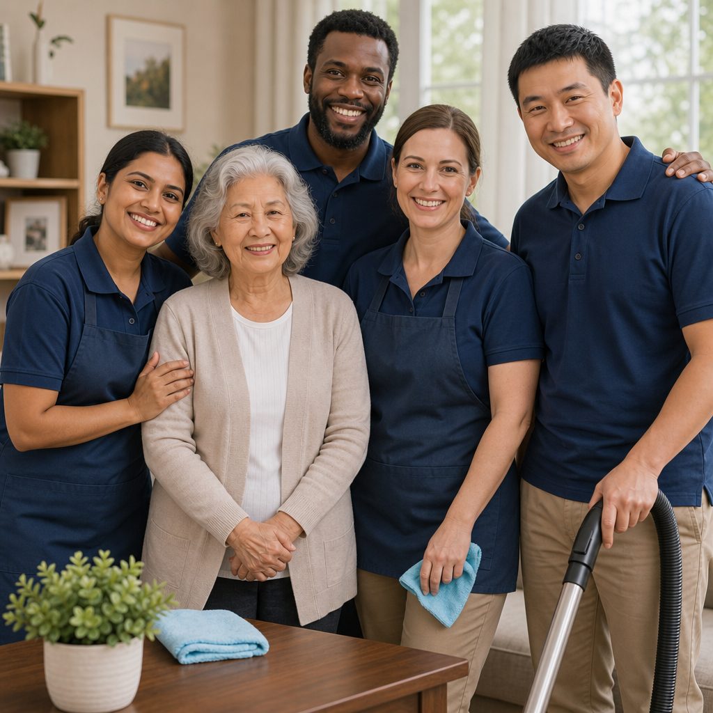 GIGI CARE caregiver team member smiling with a client